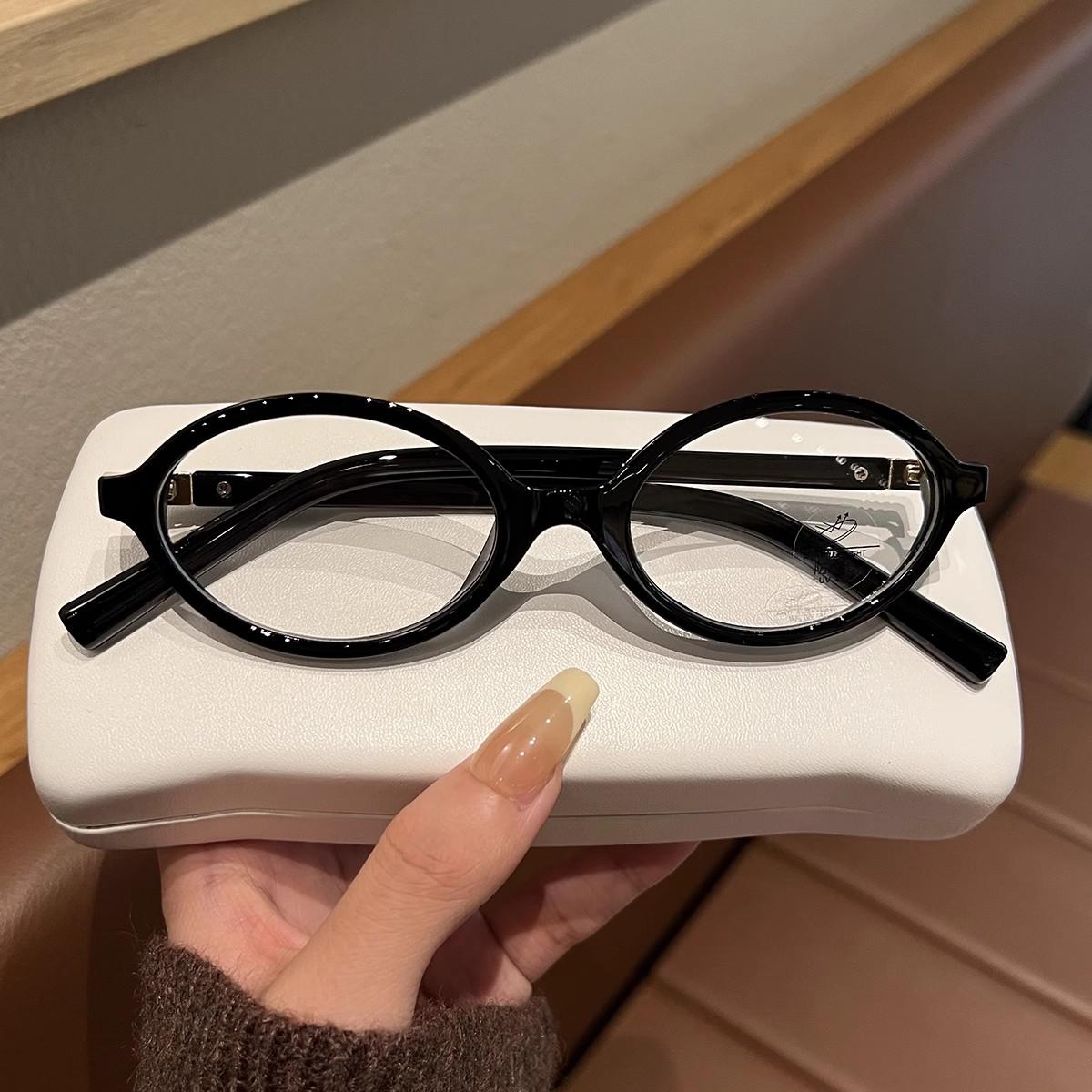 

Leopard Print Oval Frame Glasses For Women Sweety Cool Anti Blue Light Plain Eyewear Optical Spectacle Korean Clear Glasses