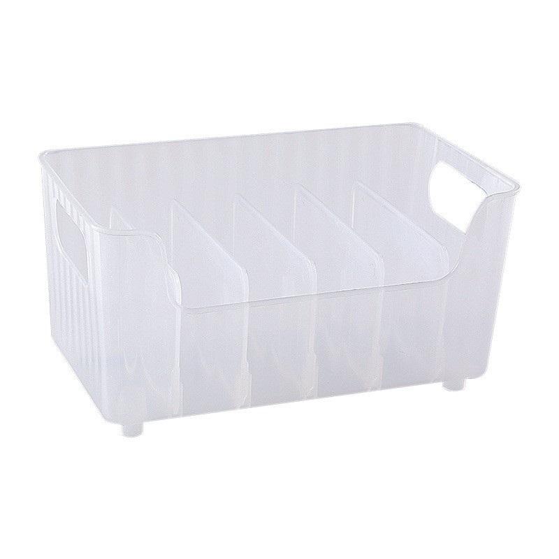 Clear Plastic Seasoning Storage Box With 5 Adjustable Divider Versatile Kitchen Organizer For Spices, Snacks And Small Items