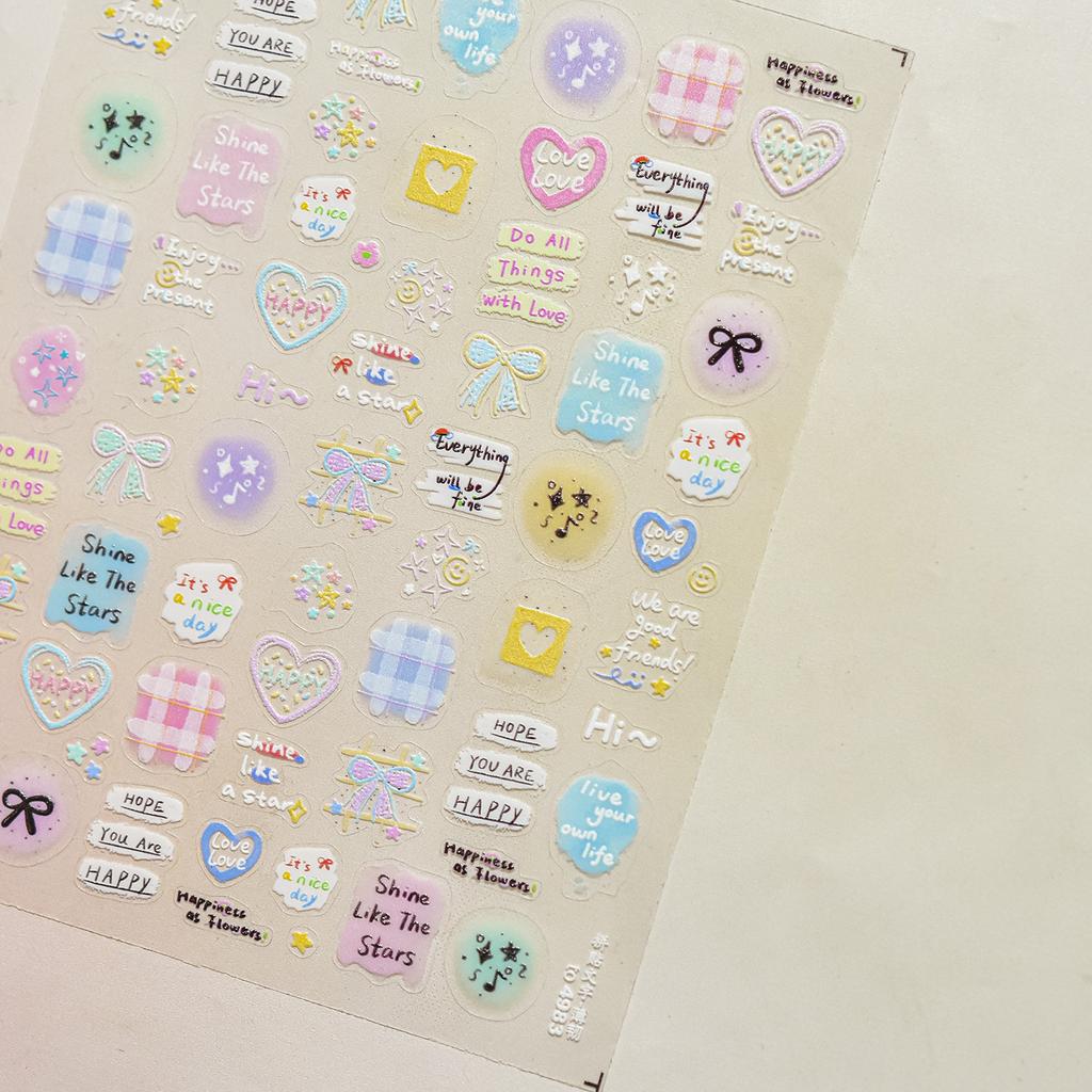 1pcs Cute A bag of Starfish Nail Charm Stickers 3D Jelly Ocean Fish Bubble Adhesive Nail Sticker DIY Summer Nail Art Decorations