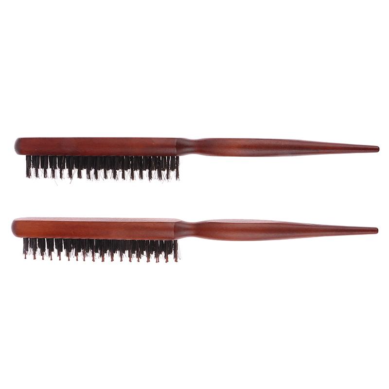 Professional Salon Teasing Back Hair Brushes Boar Bristle Wood Slim Line Comb Hairbrush Extension Hairdressing Styling Tools Diy