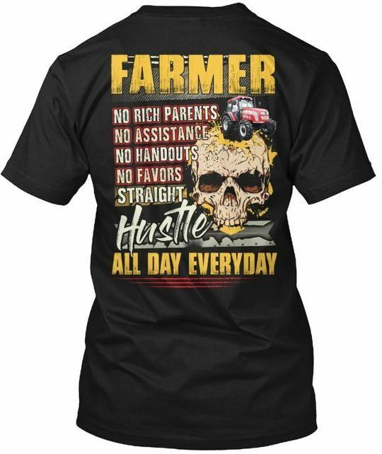 Sarcastic Farmer No Rich Parents T-Shirt Made in the USA Size S to 5XL 2XL