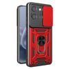 For Motorola Moto G86 Power 5G Case with Slide Camera Lid PC+TPU Kickstand Phone Cover