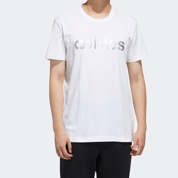 Adidas Neo Logo Print T-Shirt Men Tops White FP7395