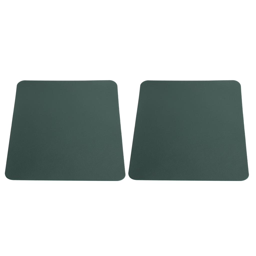 2Pcs Mouse Pad PVC Leather Waterproof Desk Mat Office Home Mice Protector 27x21cmBlack Green