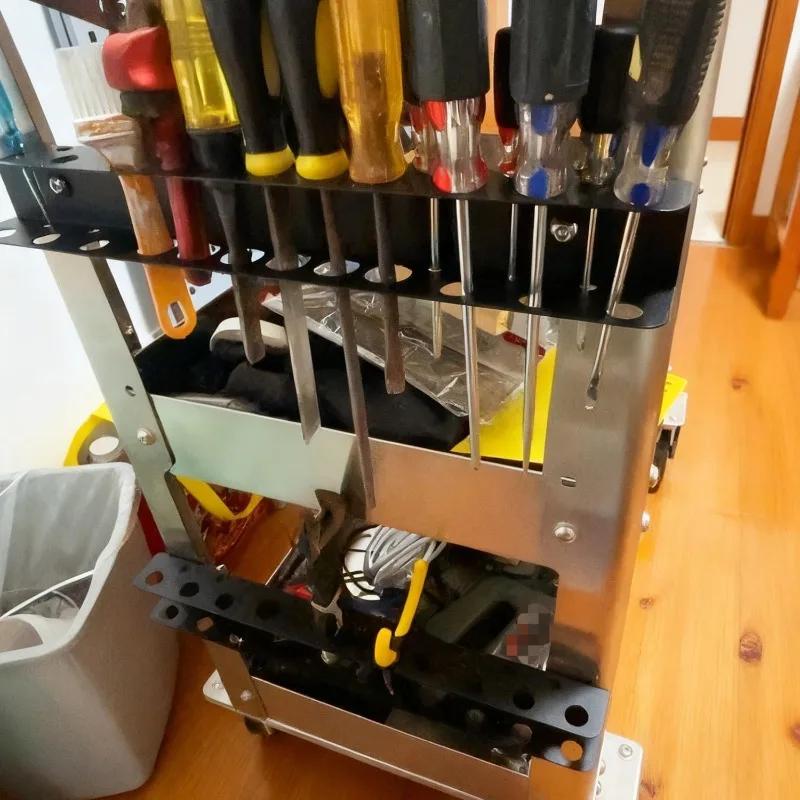 Multi-hole Screwdriver Wrench Holder Hardware Tool Wrench Pliers Holder Wall Mounted Hand Tool Rack Garage Tool Display Storage