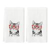 Set of 2 Decorsative Cats Themed Kitchen Towels Quick Drying Dishcloths Hand Towel For Countertop Decors Practical Use