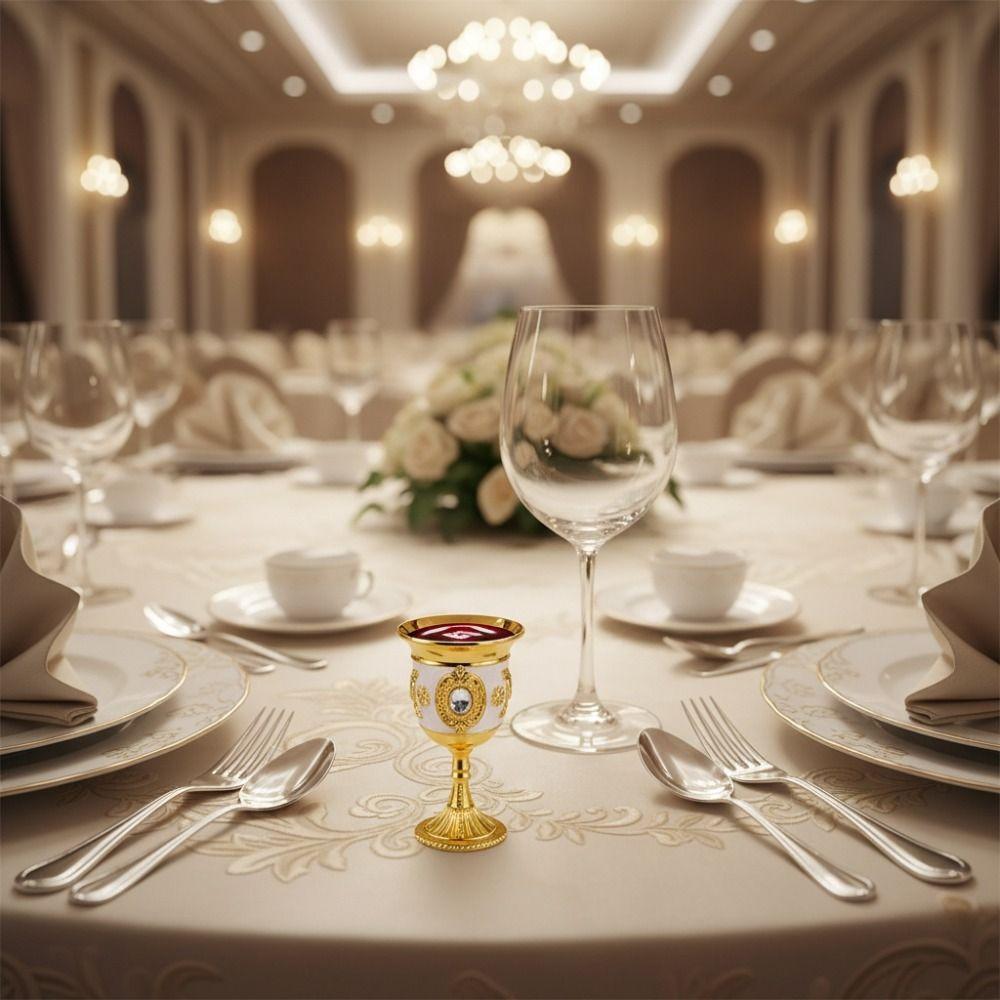 Zinc Zinc Zinc Alloy Medieval Rose Embossed Goblet Vintage Liquor Cup Luxurious Spirits Cup  Bar