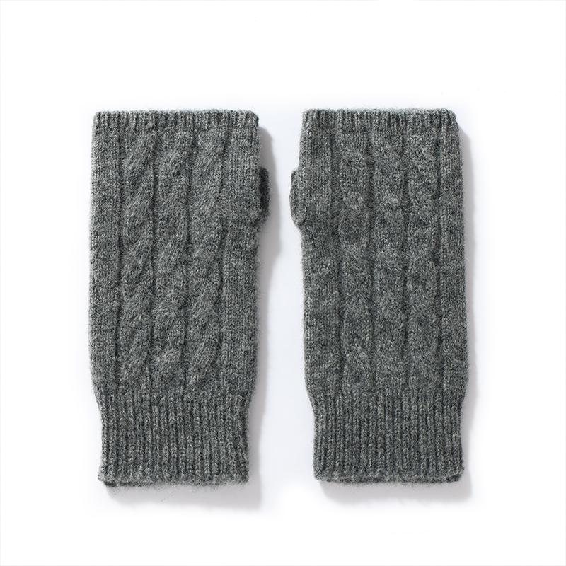 Pure Wool Knit Mittens Autumn Winter Fingerless Gloves Cable Seamless Comfy Warm 100 Wool Thumb Hole Mitts Unisex