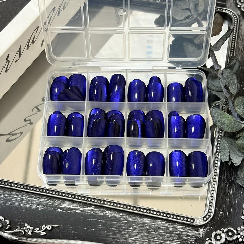 144Pcs Oval Fake Nails Short Medium Full Cover False Nails Fashion Cat Eye False Nails Women