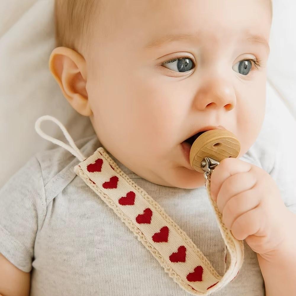 Lace Floral Flower Print Dummy Nipple Holder Heart Daisy Printed Embroidery Pacifier Clips Girls