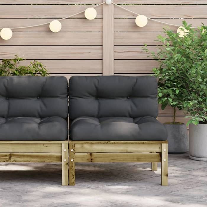 VidaXL Garden Sofa Without Armrests and Cushions, Seat with Backrest, Outdoor Patio Backyard Terrace Furniture, 838160