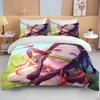 Nezuko Kamado Bettwäsche-Set Anime Demon Slayer Bettbezug Tröster Bettwäsche Single Twin Full Queen Size 3D Kinder Mädchen Jungen Geschenk