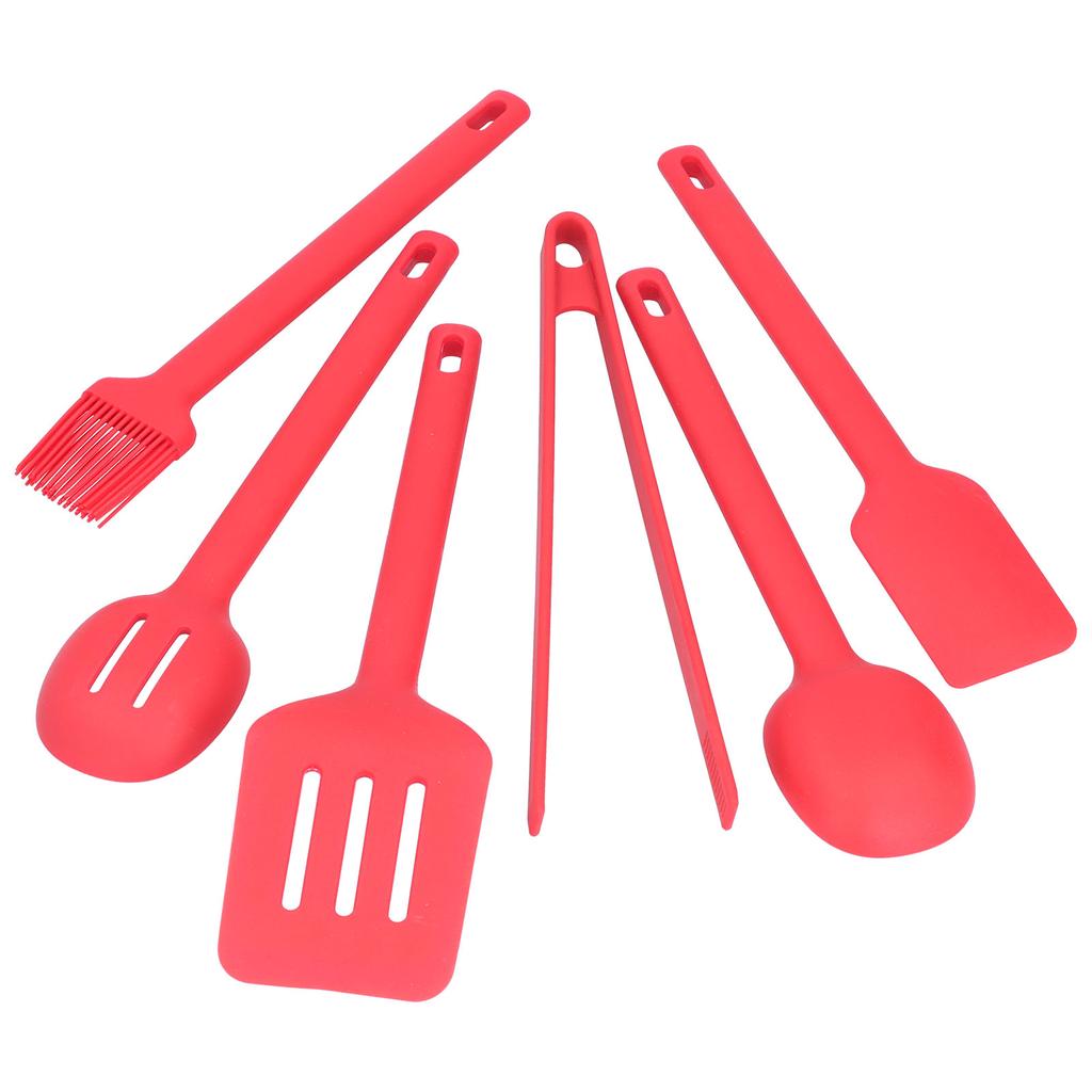 Kochutensilien 6 STÜCKE Lebensmittelqualität Silikon Wärmeisolierung Verbrühungsschutz Löffel Spatel Pinsel Schaufel Zange für Küche