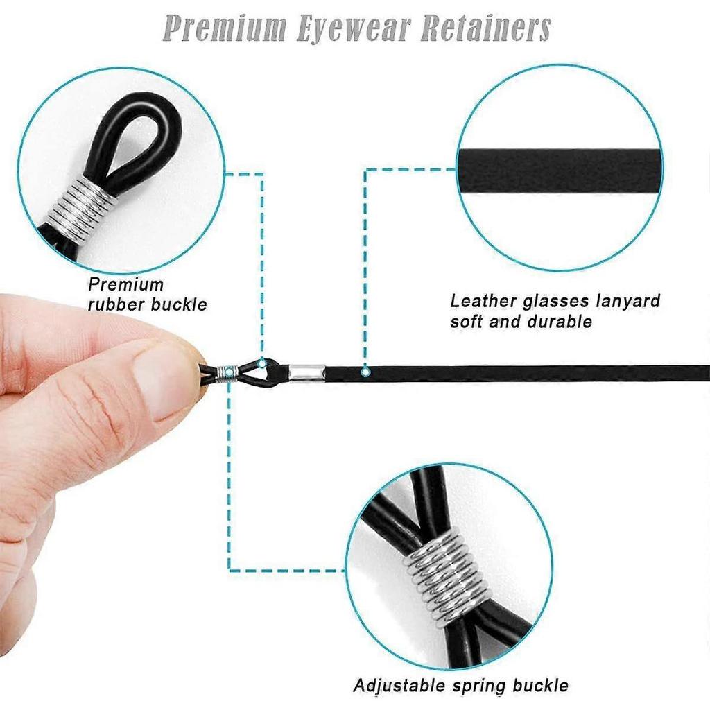 Glasses Strap(6 PCS) Sports Eyeglass StrapAdjustable Sunglasses Lanyard Neck Holders Cord Retainer for Men Women