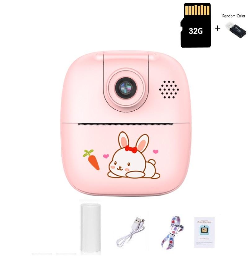 Kids Instant Print Camera Thermal Printed Camera Children Digital Camera Video Toy Birthday Gift 32G Memory Card