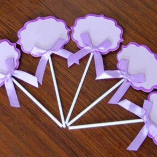 

5pcs/lot Happy Birthday Cupcake Toppers DIY Ribbon Knot Cake
