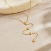 18K Gold Plated Sunflower CZ Y-Necklace, Dainty Layered Lariat Pendant Necklace for Women, Minimalist Jewelry