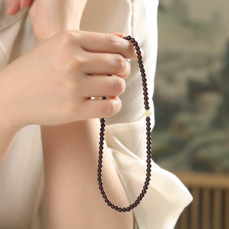 Chinese Small-Leaf Rosewood Beaded Double-Loop Unisex Stackable Bracelet