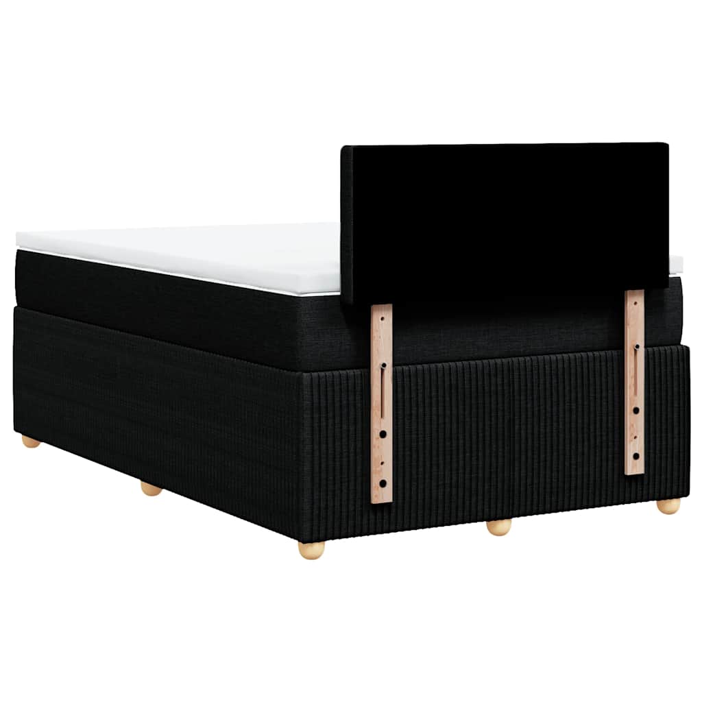 Vidaxl Continental Bed With Mattress, Black, 120X190 Cm, Fabric