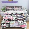 3pcs Fantasy Kuromi's Cute Adventures Printed Bedding Set, Soft and Comfortable Quilt Cover for Bedroom, Guest Room (Not Included).S019