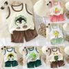 Baby Summer Cotton Sleeveless Shorts Set With Cartoon Prints For Toddler Boys And Girls