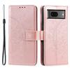Leather Phone Case for Google Pixel 8,Stand Wallet Mandala Flower Pattern Phone Cover