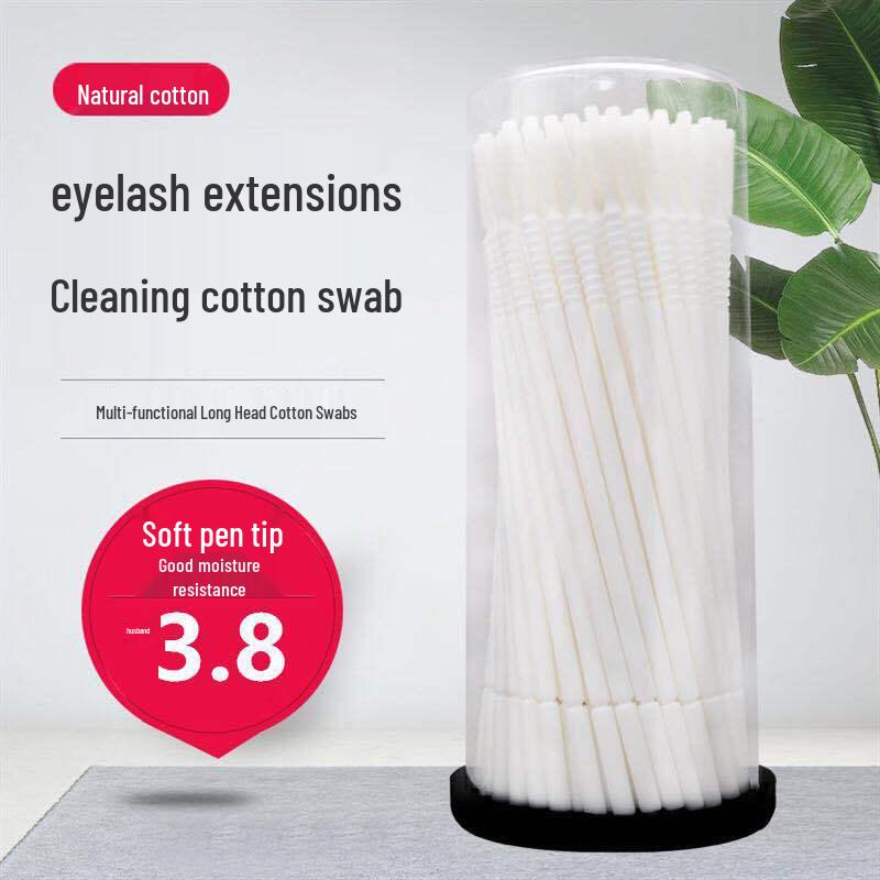 Eyelash Extension Remover Nano Cotton Swabs - 100 Pcs Eyelash Cleaning and Hygiene Sticks