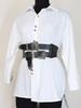 Women's PU Belt Retro Carved Alloy Buckle Double-Row Belt Wide Belt Versatile Jeans Clothing Accessories