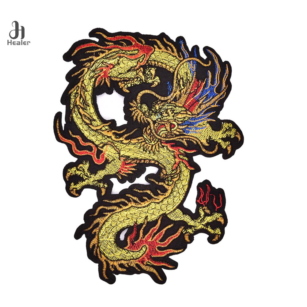 1pc Applique Embroidery Dragon Patches for Clothing Coat Iron On Sewing On Sticker