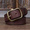 Thickened High Quality Pure Cowhide Copper Buckle Genuine Leather Belt Men's Retro Versatile Jeans Belt