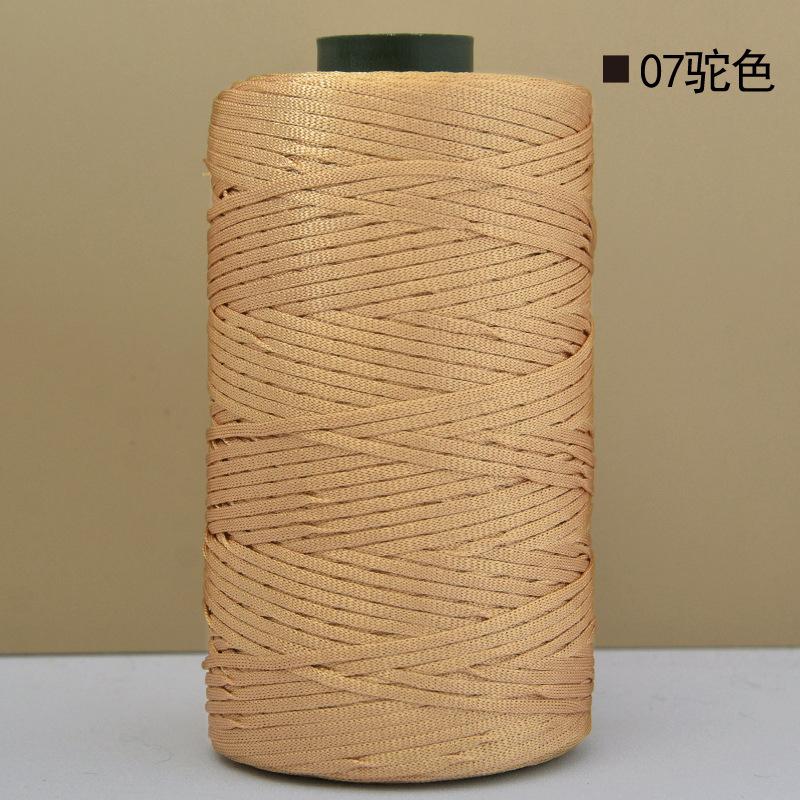 Mercerized Cotton Linen Light Body Ice Silk Flat Belt Wool Hand-Woven Crocheted Diy Hook Bag Hat Seat Cushion Hollow Thread