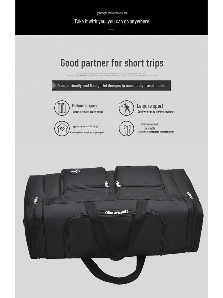 Torba Podróżna z Tkaniny Oxford o Dużej Pojemności - Torba na Ramię, Bagaż Rejestrowany, Składana do Przechowywania