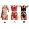 Women Fashion Lace Lingerie Set Garter Belt Bra Panty Bralette Underwear