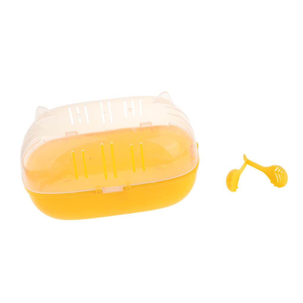 Portable Hamster Cage Clear Comfortable Convenient Outgoing Habitat Breathable for Guinea Pig Small Animals Hedgehog Mice