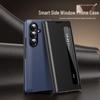Samsung Z Fold 6/7 Smart Leather Phone Case with Side Window, Drop Protection & Flip Stand