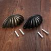 1Pc 77*36mm Zinc Alloy Kitchen Drawer Cabinet Door Handle Furniture Knobs Antique Bronze/Black Cupboard Metal Shell Pull Handles