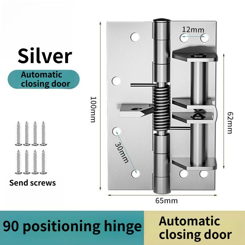 Heavy-duty 4 "automatic Door Closer Hinge 90-degree Stop Buffer Rebound Self-closing Spring Hinge