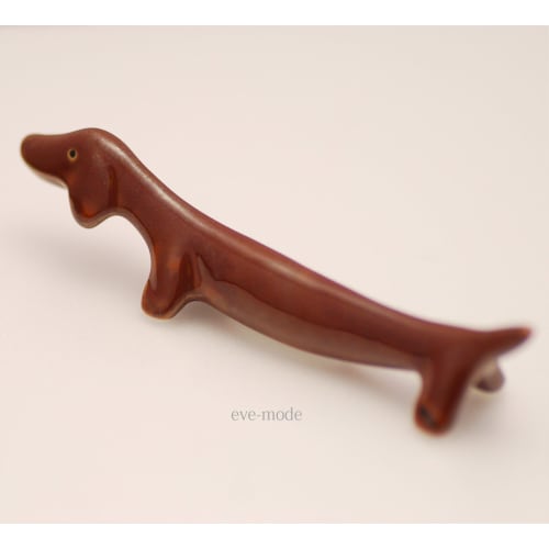 eve-mode Ceramic Knife Rest, Dachshund (Dog), Brown
