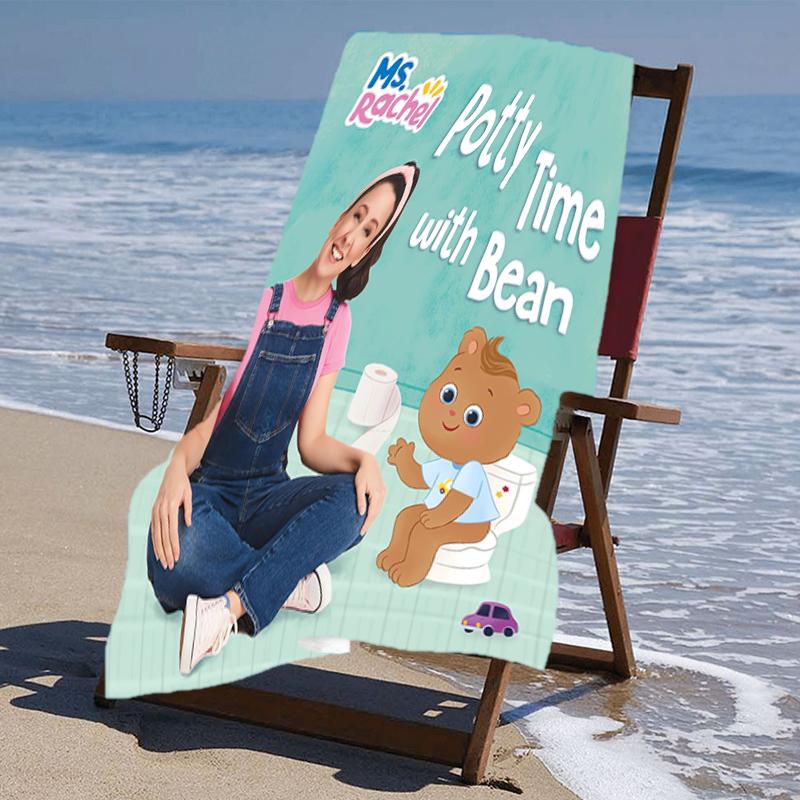 Proof Beach Towel with a Ms. Rachel Pattern - Soft,absorbent,quick-drying,machine Washable - Perfect for Swimming,camping,bathing