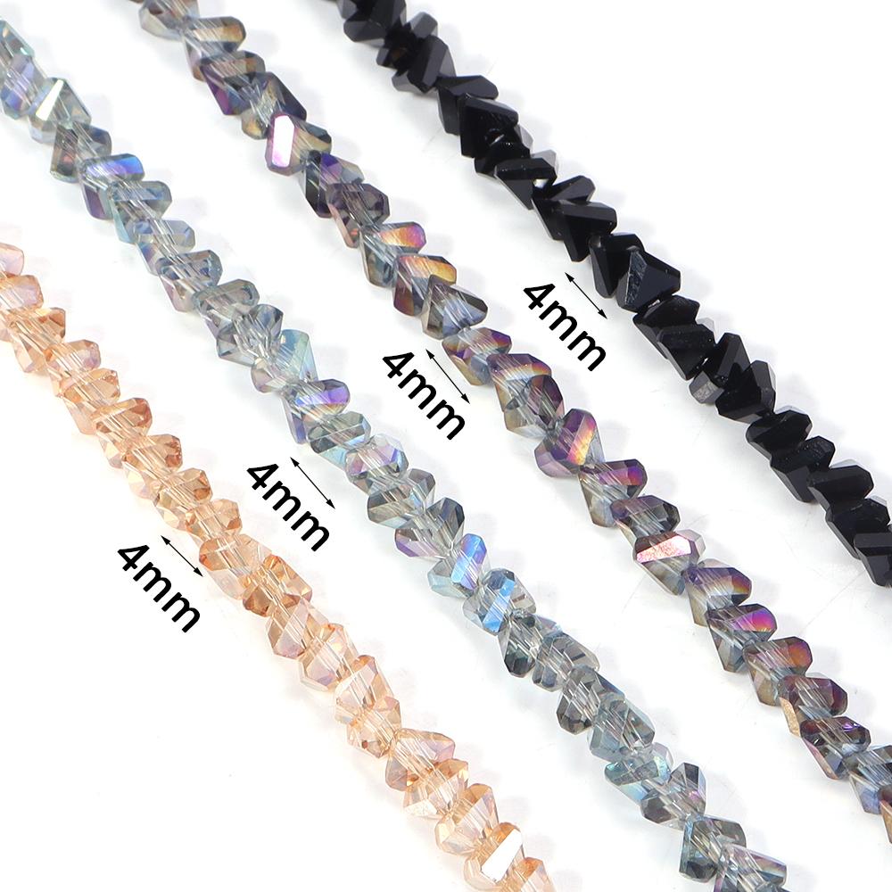 120pcs/lot 4mm Triangular Crystal Glass Beads Loose Beads Spacer Beads For Jewelry Making DIY Bracelet Necklace Accessories