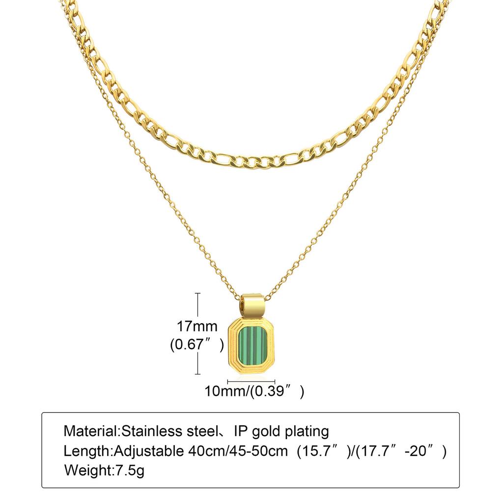 Stylish Stainless Steel Gold Necklace Ladies Heart Snake Chain Simple Personality Double Layer Nc357