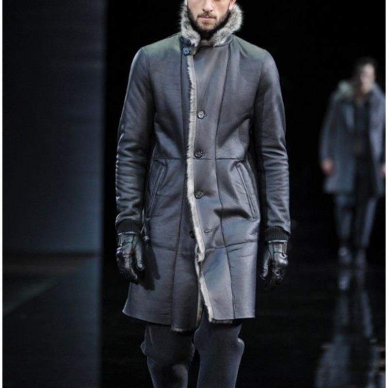 

Мужская куртка из искусственного меха с длинным рукавом 4XL чёрный