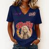 Women's Fashion Casual Letter Print V-Neck Short Sleeve Pullover Top
