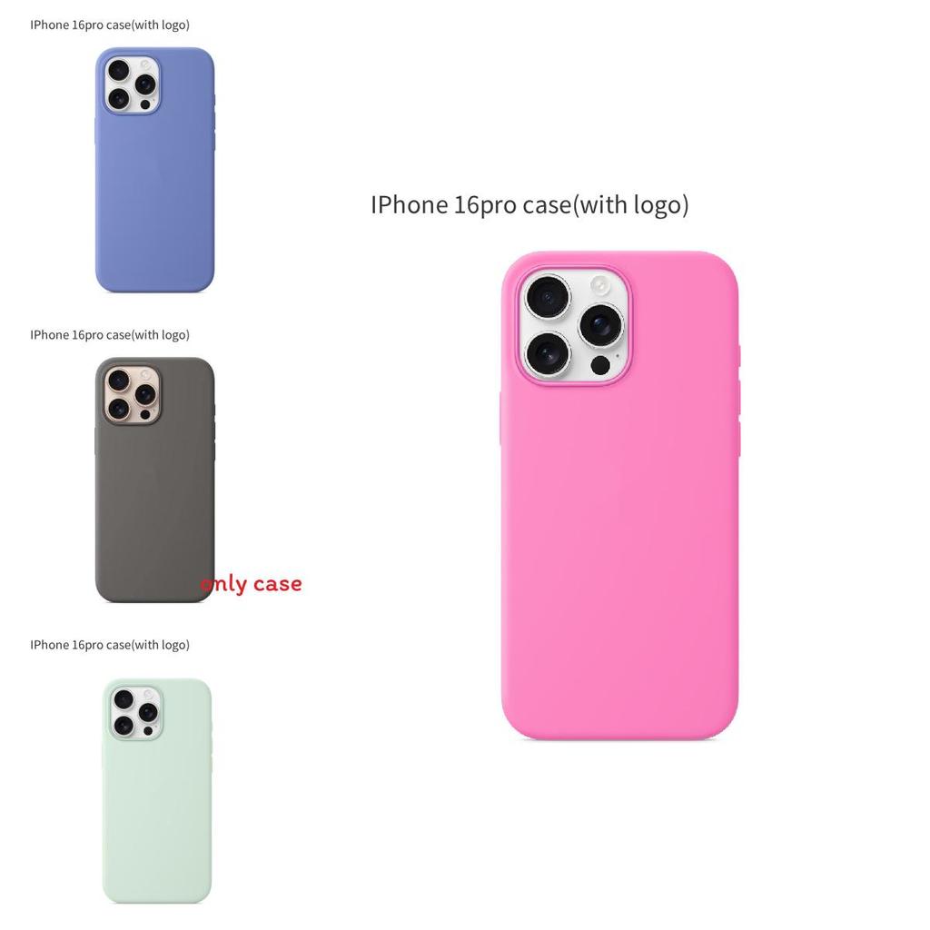 For Iphone16 Pro Solid Color Magnetic Silicone Phone Protective Case With Logo For Enhanced Protection