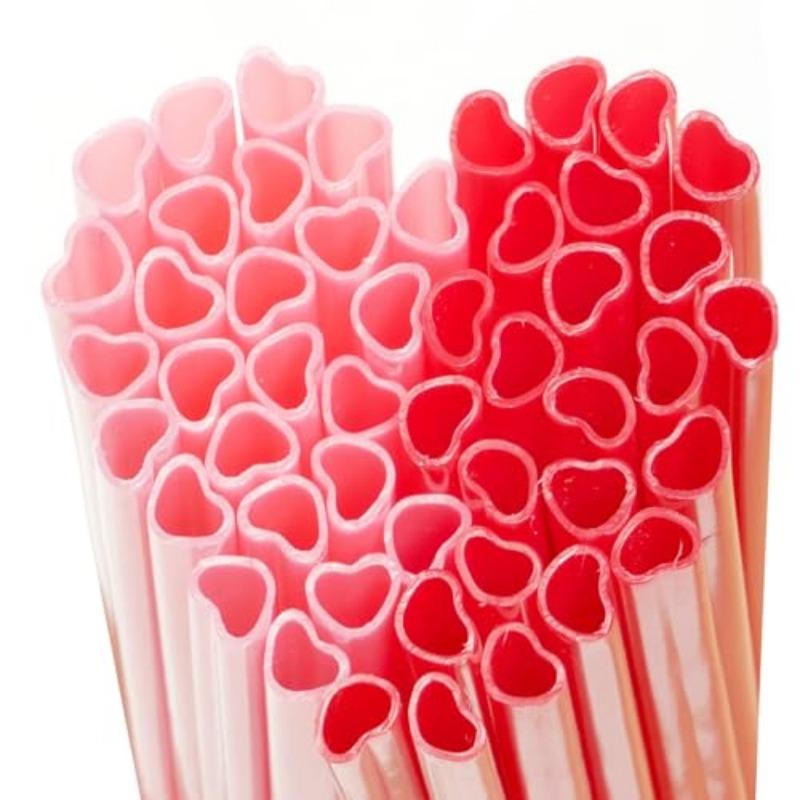 

Heart-Shaped Straws, Cute Mixed and Drinking Straws, Disposable Straws for Romantic Events, Valentine s Day, Weddings, Birthdays 25pcs рожевий