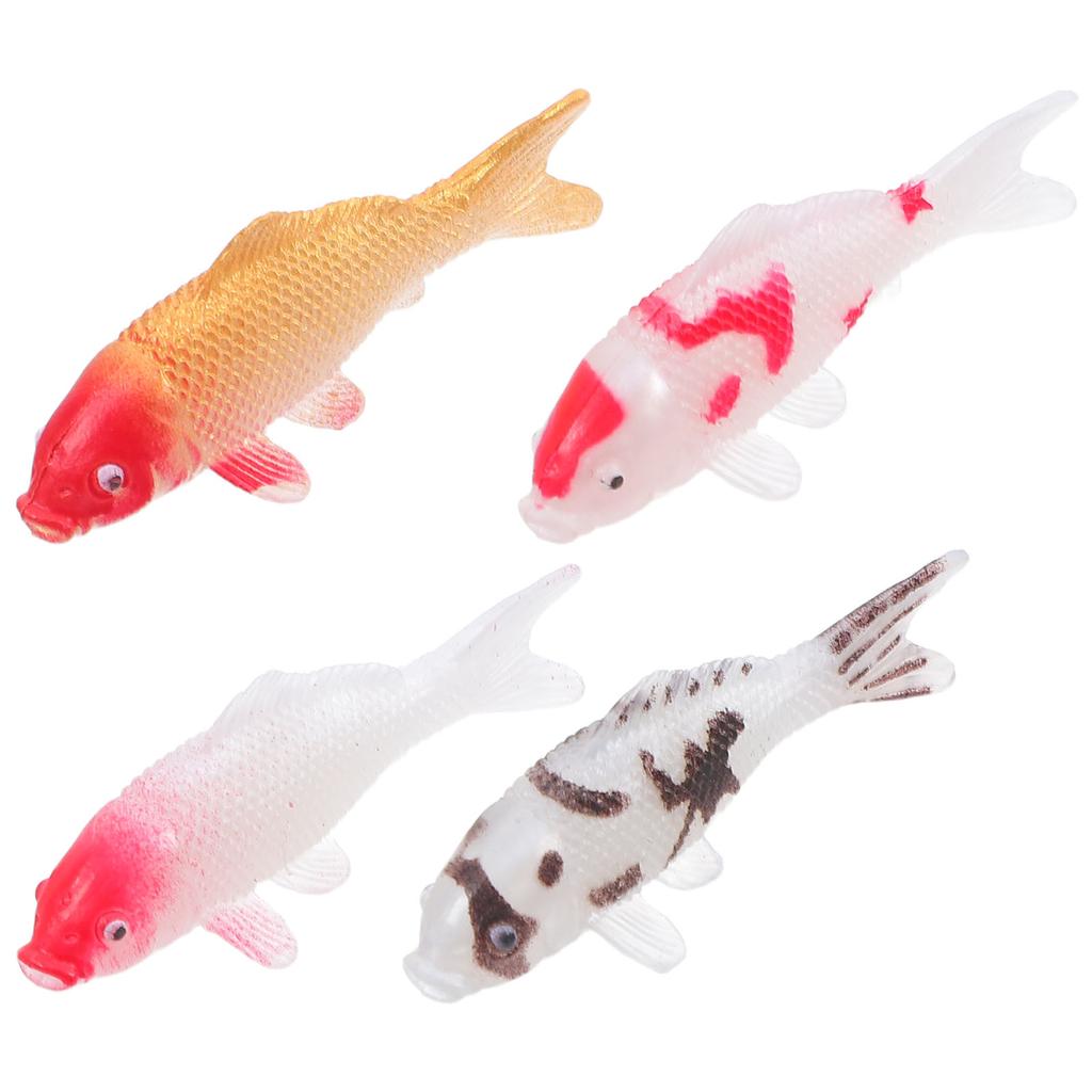4pcs Mini Simulated Koi Fish Micro Landscape Goldfish Ornamental Fish Landscaping Ornaments For Aquarium Home Decorations