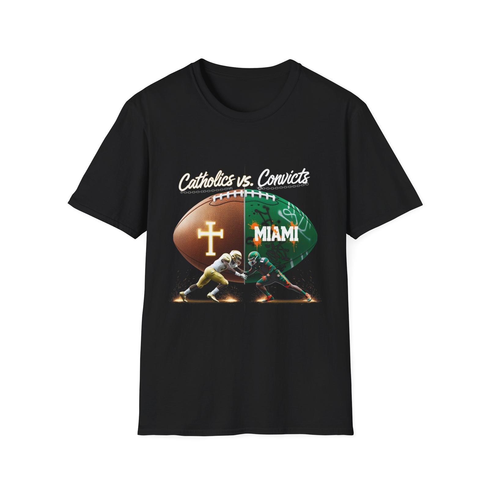 Catholics vs Convicts Unisex T-Shirt Notre Dame Fighting Irish Tee College L