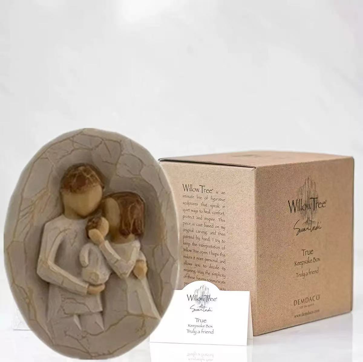 Шкатулка для памятных вещей «Дружба», «Навеки верны», «Навеки друзья», Вмещает украшения и сокровища, Резьба «Лучшие друзья», Скульптурная расписанная вручную шкатулка для памятных вещей Comfort