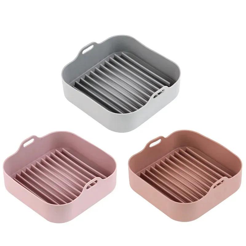 Air Fryer Silicone Pot Grill Pan Reusable Silicone Pot Baking Tray Multifunctional Silicone Pad Accessories Cake Baking Pans