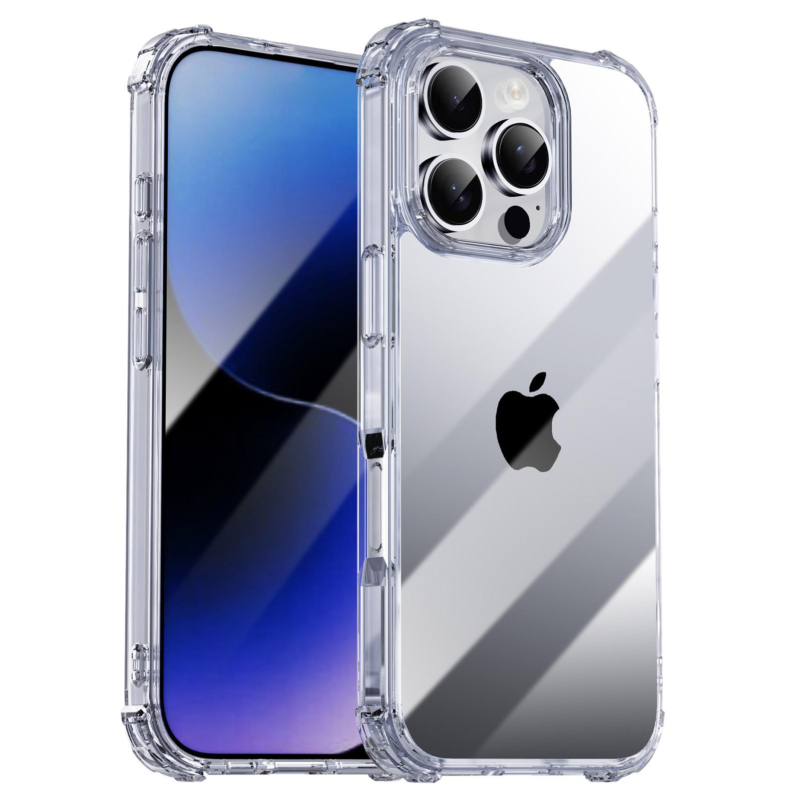 IPAKY For iPhone 16 Pro Clear Phone Case Four Corner Shockproof Slim Back Cover A